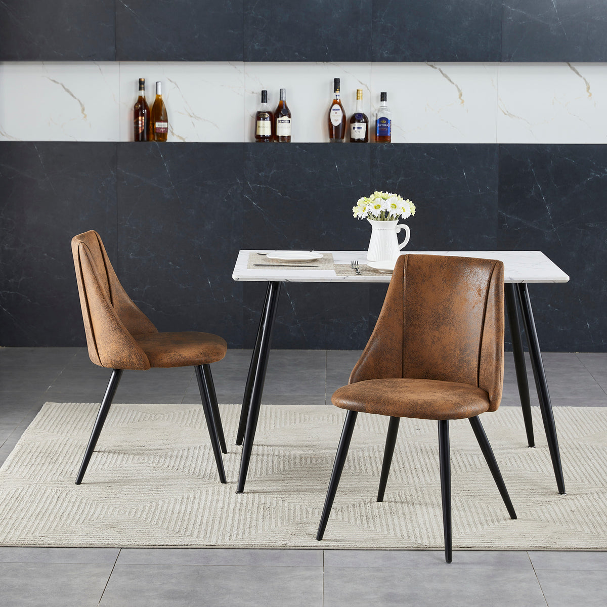 Set of 2 industrial dining chairs in suede - SMEG