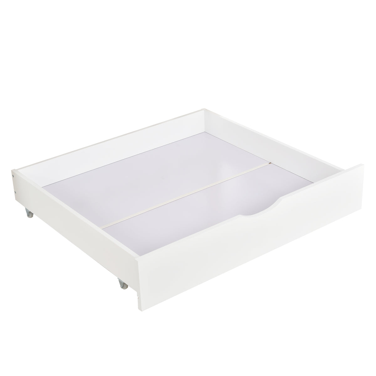 Children's cabin 90x200 cm white and solid wood wood with slatted base and 2 storage drawers (without mattresses)