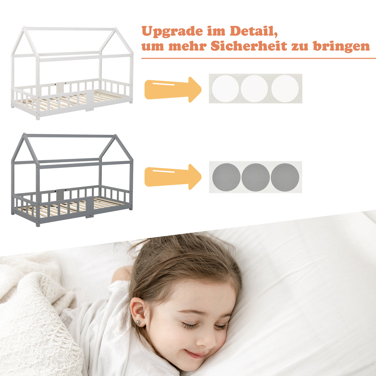 Cabin bed children 90x200 cm white in solid wood with blackboard, slatted box spring and safety barriers, without mattresses