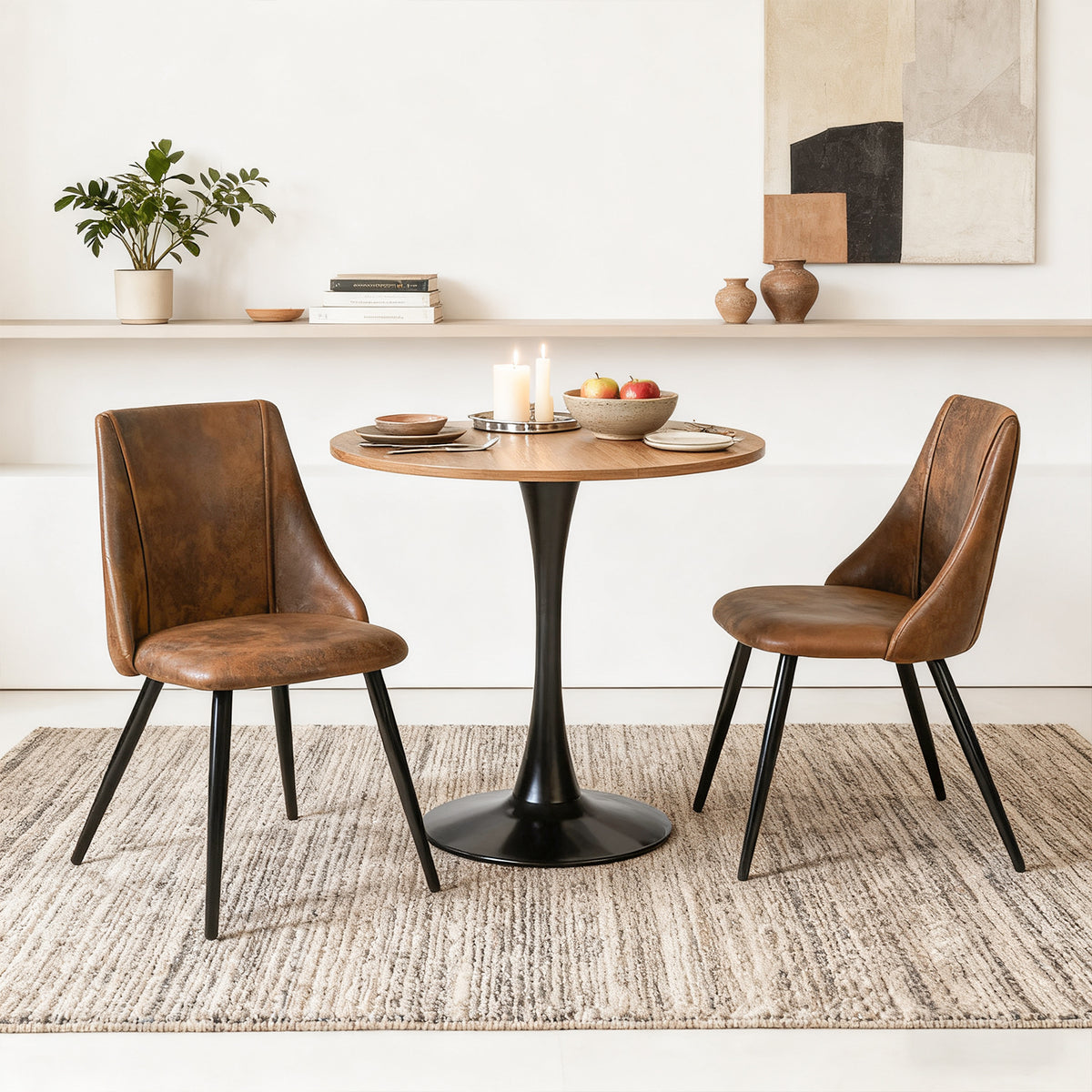 Set of 2 industrial dining chairs in suede - SMEG