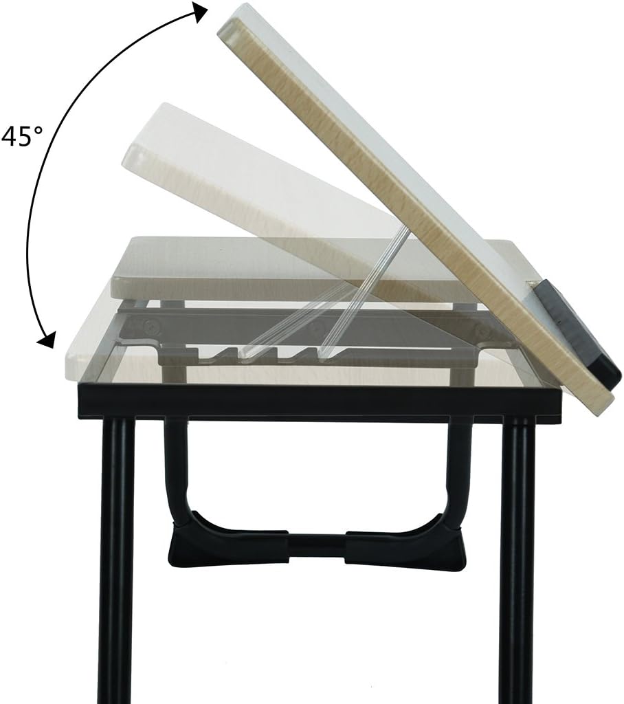 Table de lit/Support ordinateur pc pliable en bois et métal noir - MAMIE
