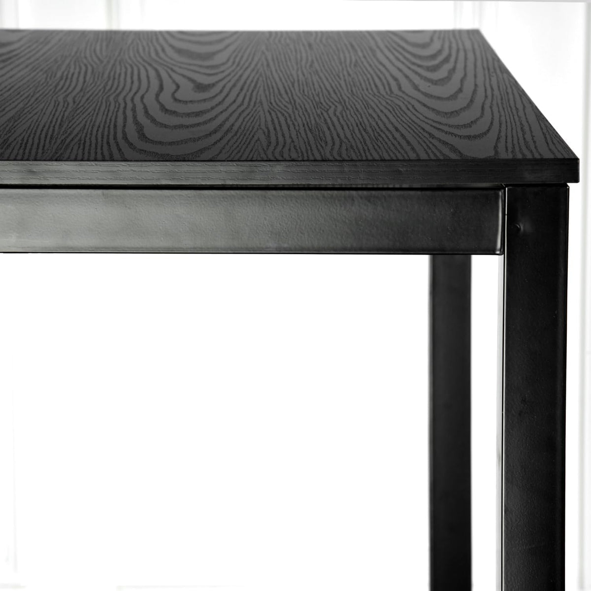 Table de salle à manger extensible industrielle pour 4 à 6 personnes en bois MDF noir - BARI