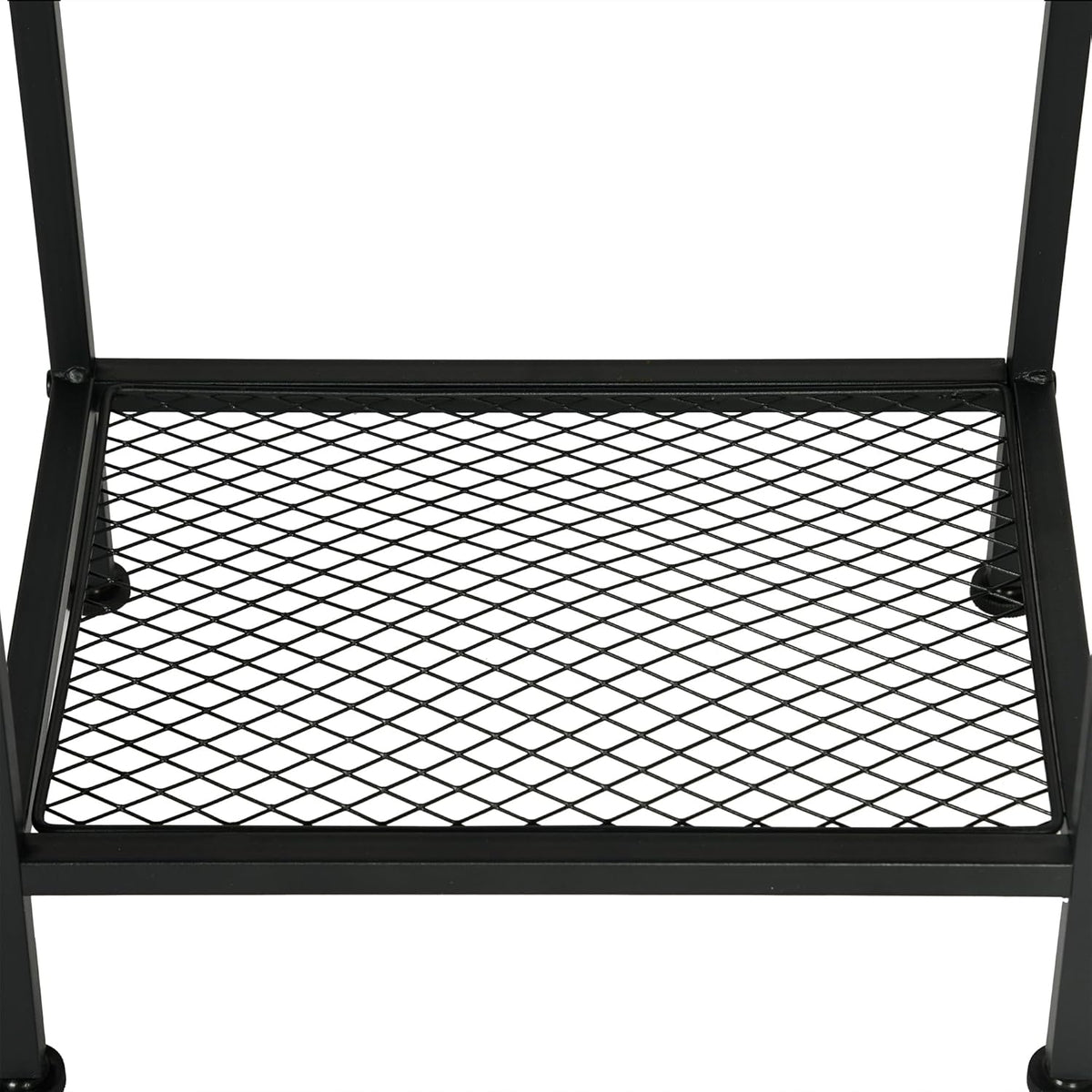 Table d'appoint/Bout de canapé design industriel en chêne et métal noir avec double plateau et ports USB intégrés - OAKHAM