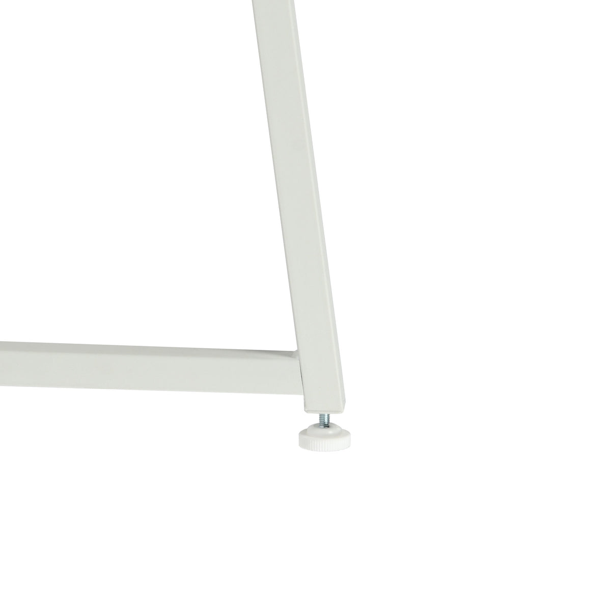 Bureau/table d'ordinateur pliant scandinave avec 4 roulettes en bois blanc et en métal blanc - ASCOLI