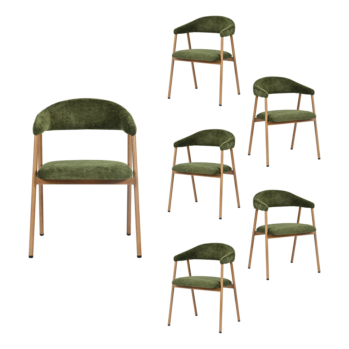 Set of 2 Scandinavian dining room armchairs with beige fabric armrests - Cromwell