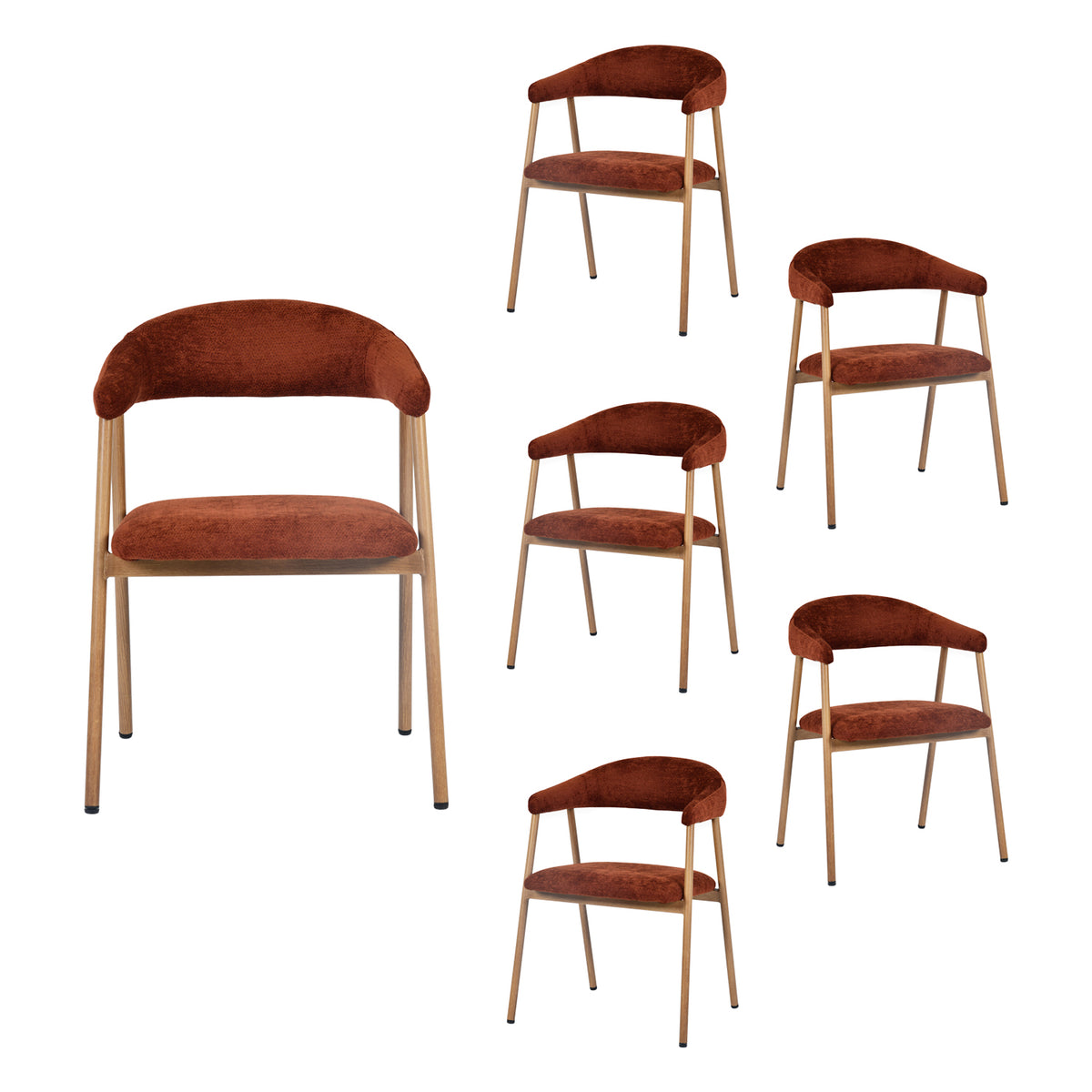Set of 2 Scandinavian dining room armchairs with beige fabric armrests - Cromwell