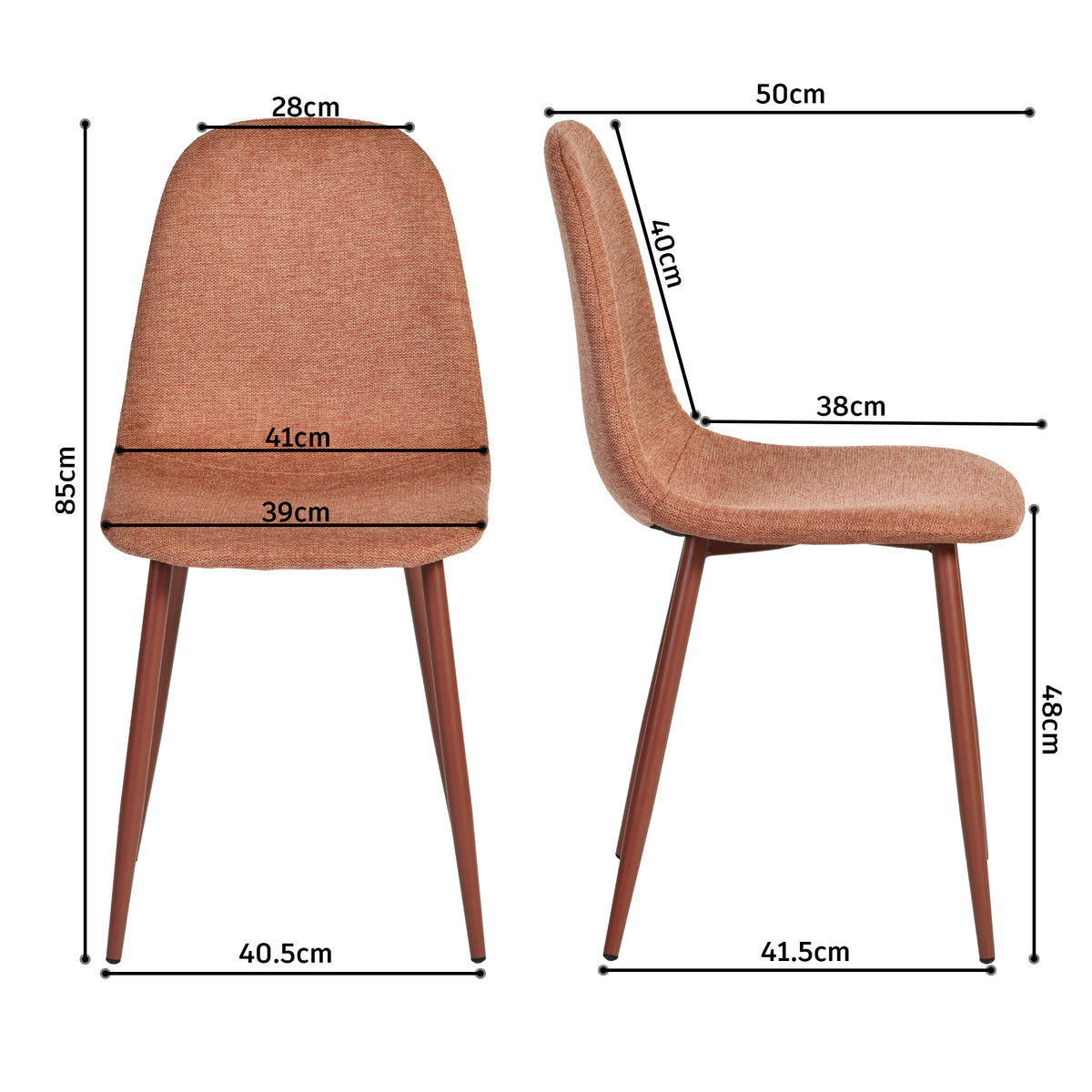 Set of 4 industrial dining chairs in suede - Charlton