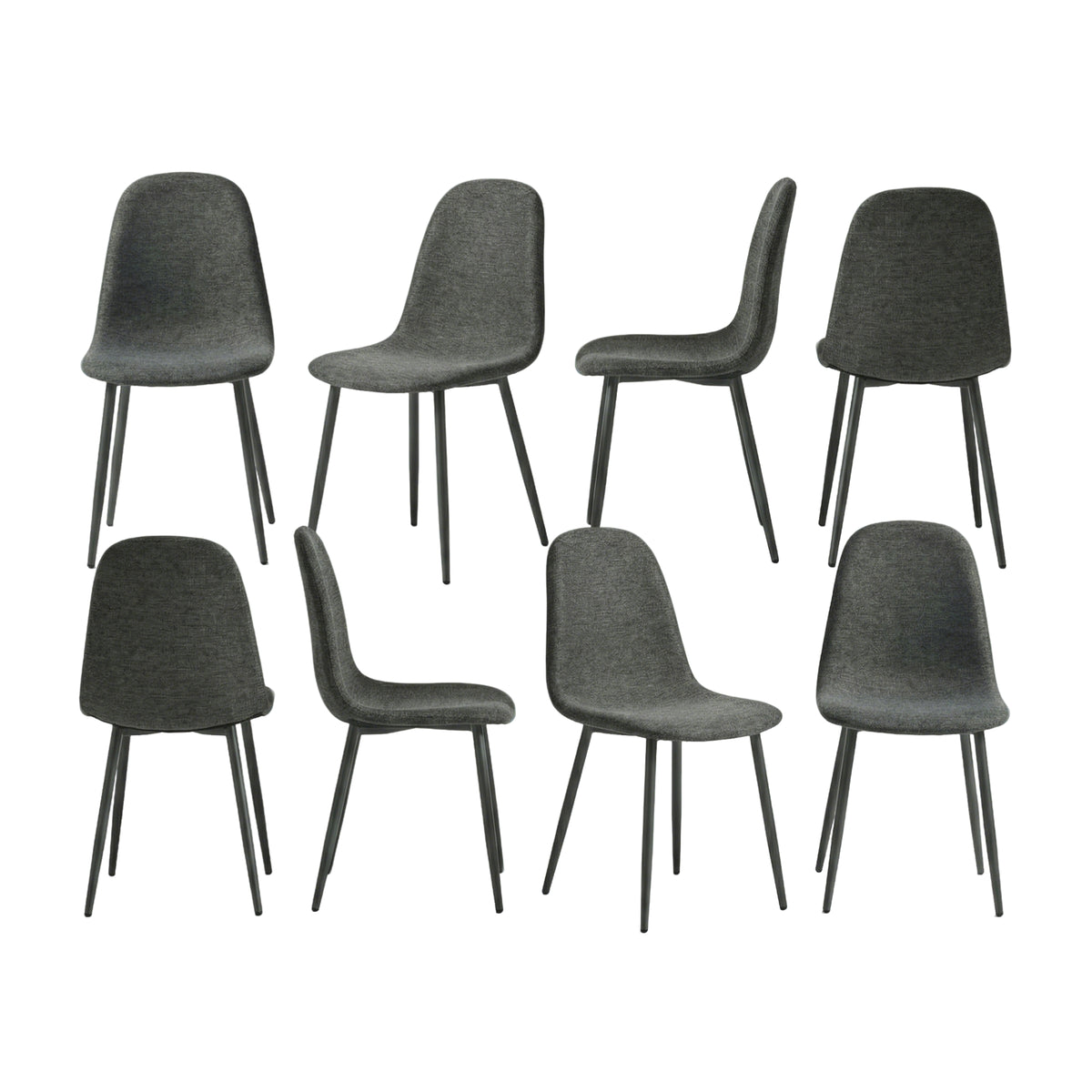 Set of 4 industrial dining chairs in suede - Charlton