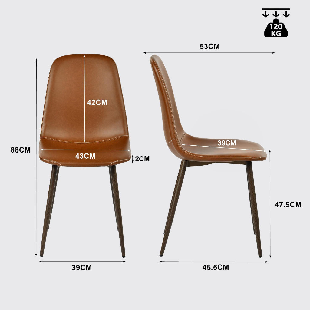 Ensemble table à manger extensible noire avec 6 chaises de salle à manger en PU, style scandinave