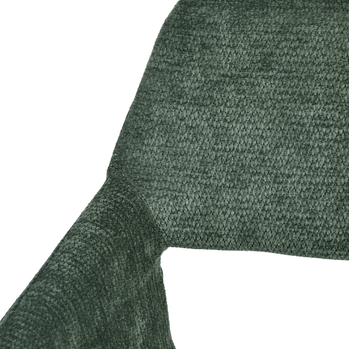 Lot de 2 fauteuils de salle à manger scandinaves avec accoudoirs en chenille vert- CROMWELL
