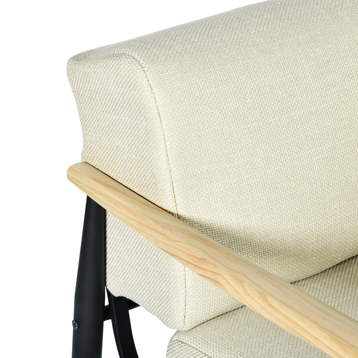 Fauteuil en tissu beige - MOLICA
