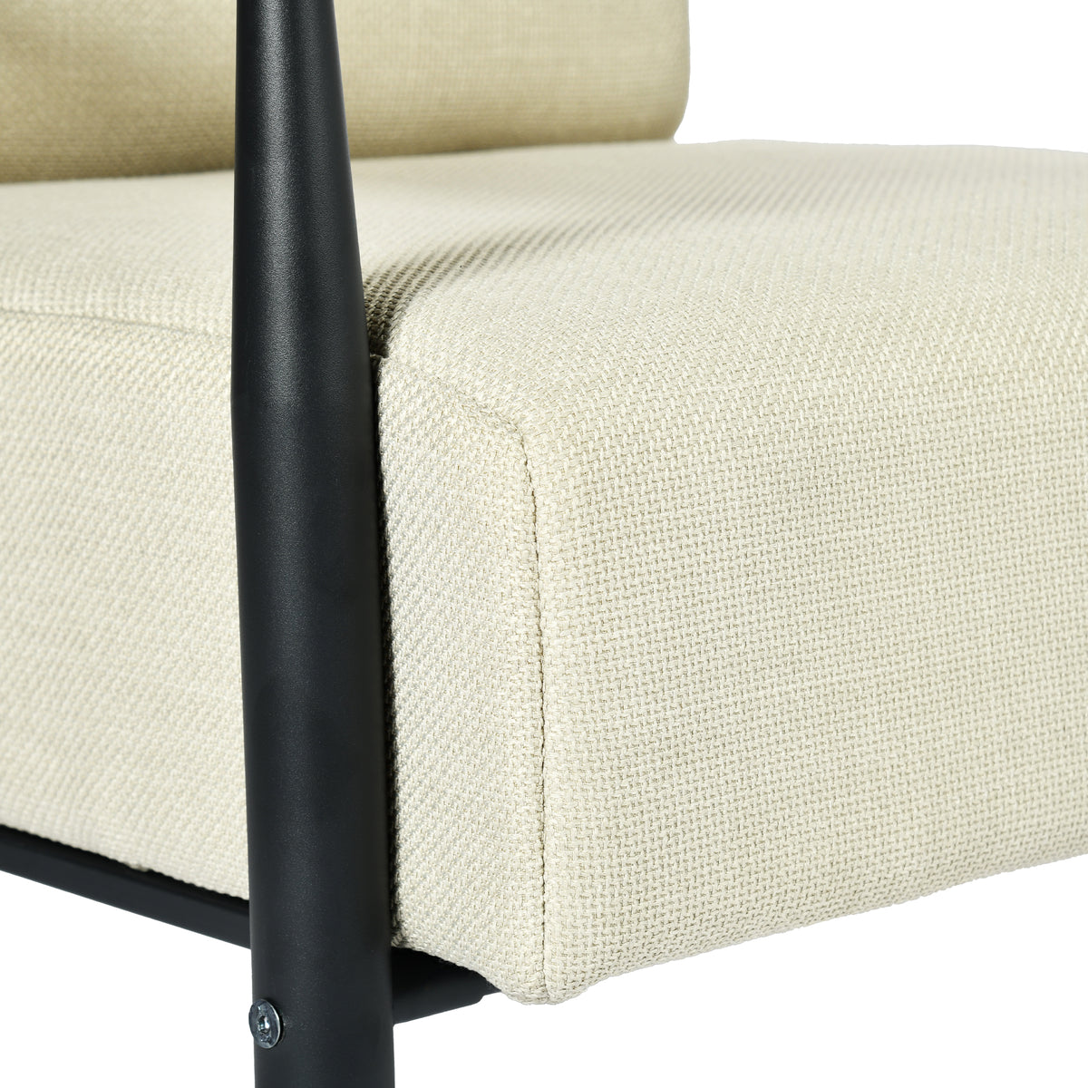 Fauteuil en tissu beige - MOLICA