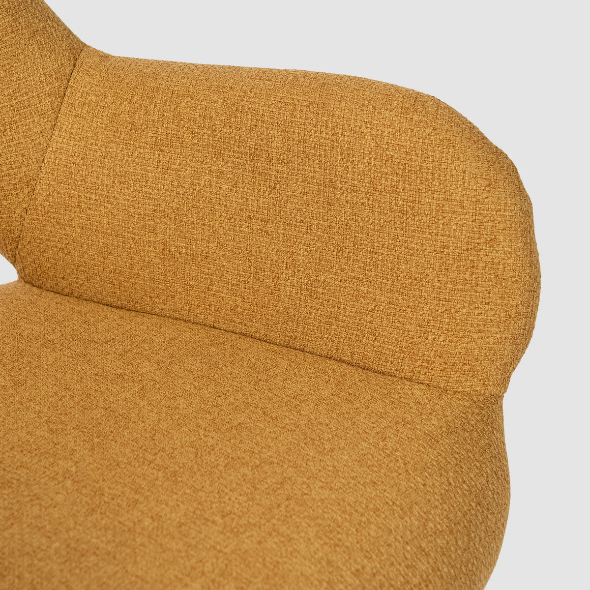 Set of 4 contemporary dining room chairs in yellow fabric, black metal legs - BETH FABRIC YELLOW 4PCS