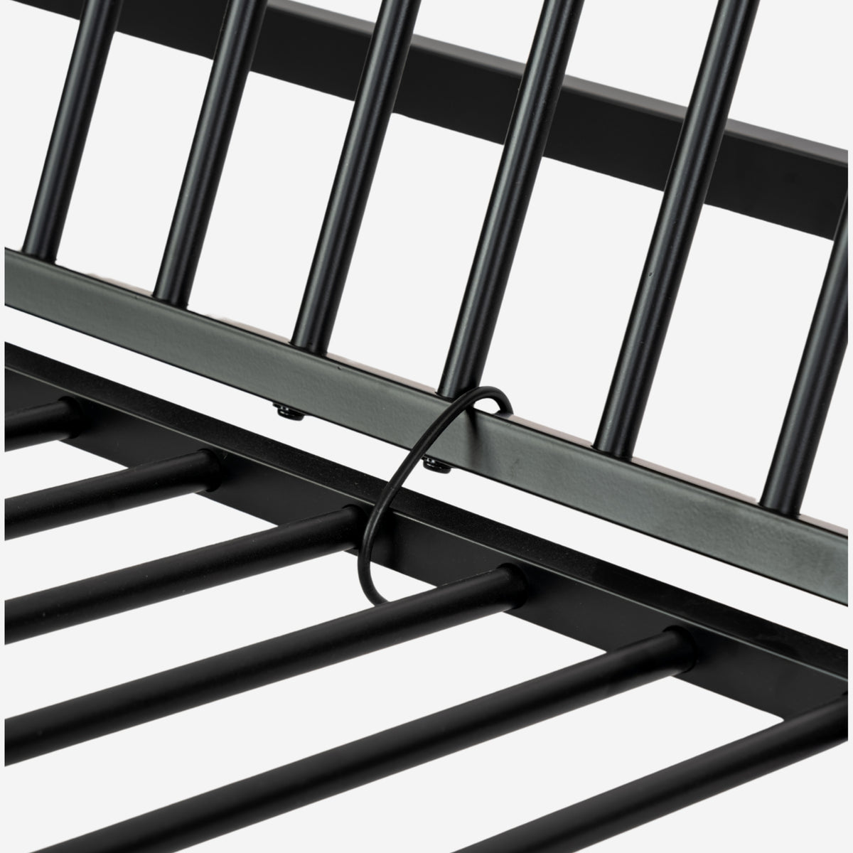 Etagenbett 90x190 cm mit Cabrio -Bank -Sofa und Lattenbasis in schwarzem Metall (Matratze nicht enthalten) - Liberty