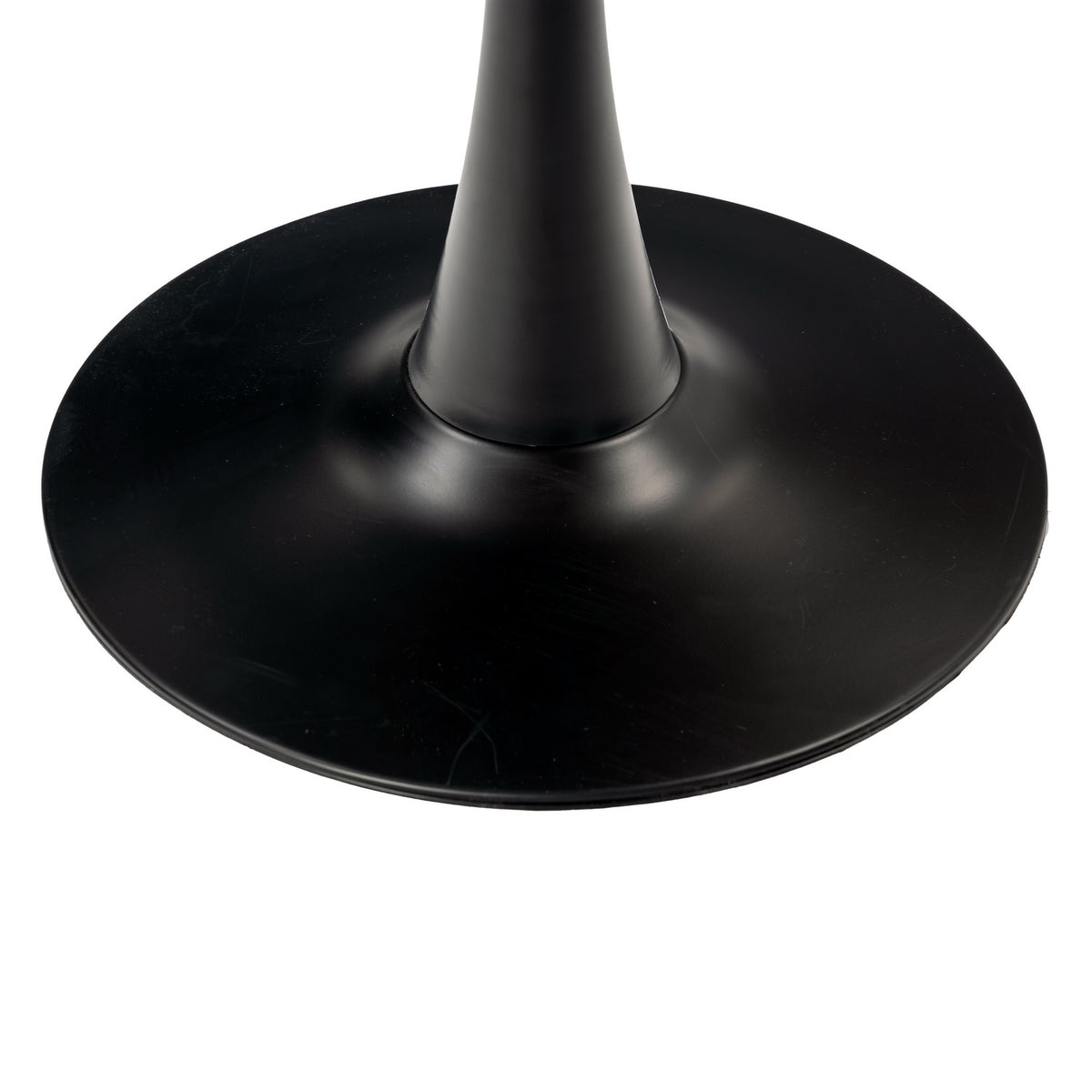 Vintage round dining table 2-4 people in oak and black metal - Clift