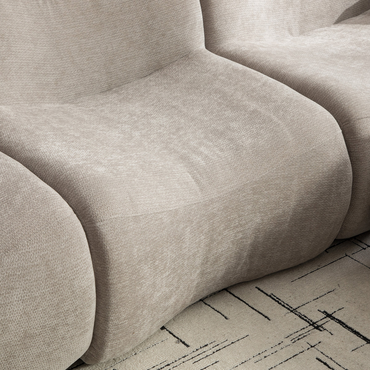Canapé modulaire chenille gris 3 place