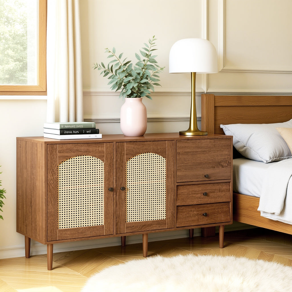 Wooden Buffet Campaign Style With Canning Doors, adjustable shelves and drawers 130 × 75.5 × 40 cm