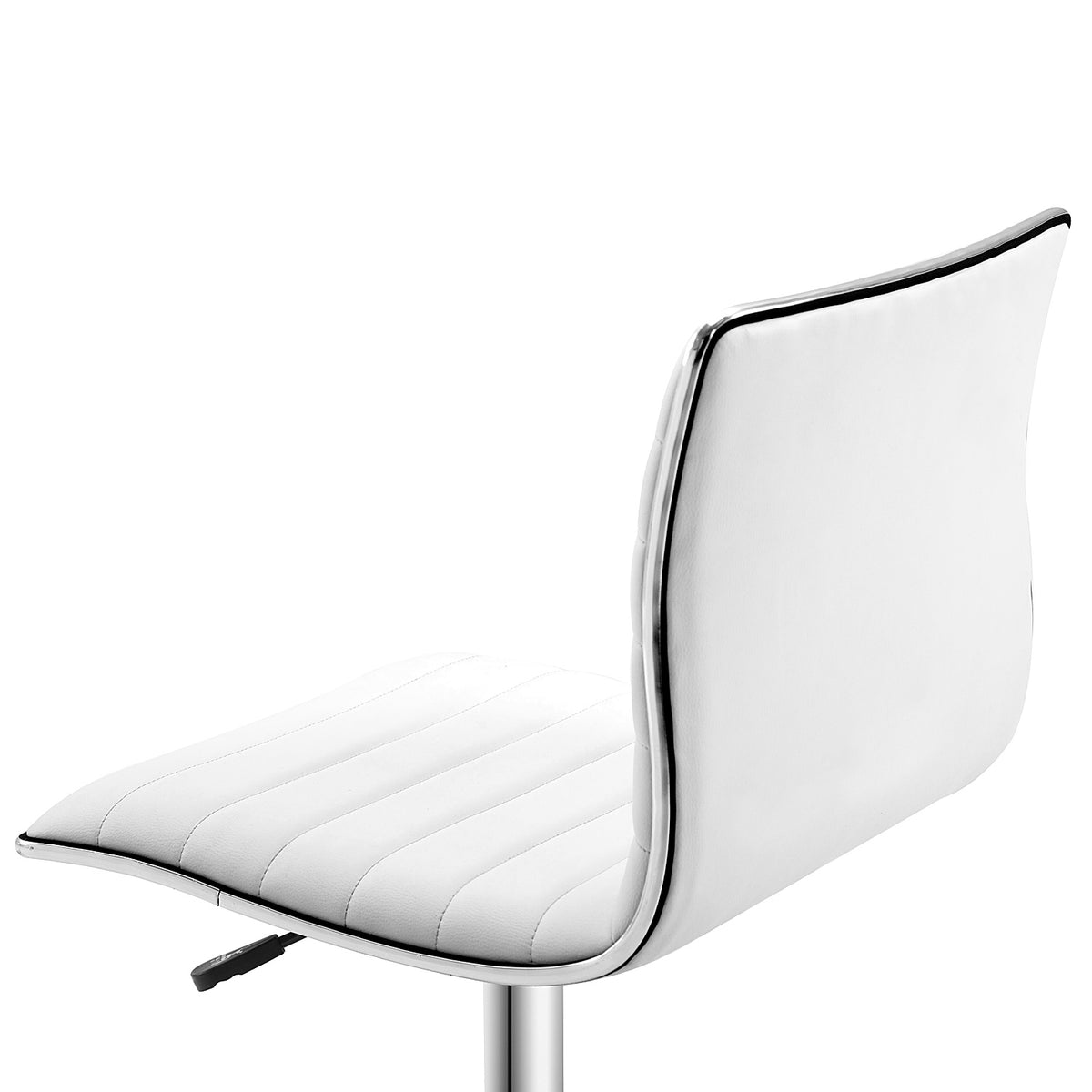 Chaise de bureau sans accoudoirs en cuir blanc réglable en hauteur - 78 à 90 cm