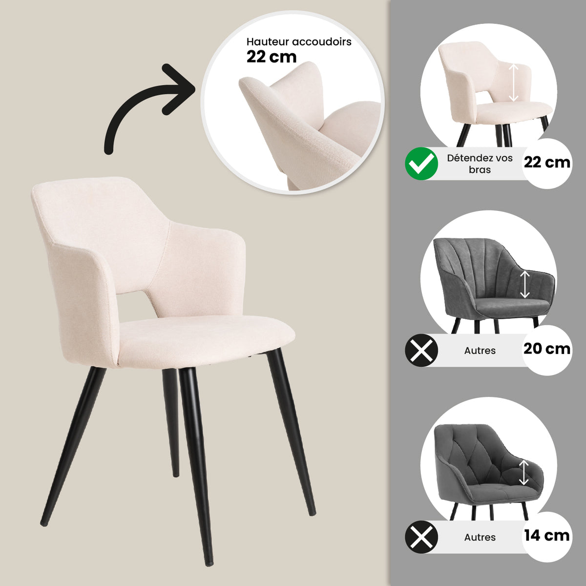Round Table Table Table Table Timber Ø80 cm with 4 black velvet chairs, modern and comfortable style