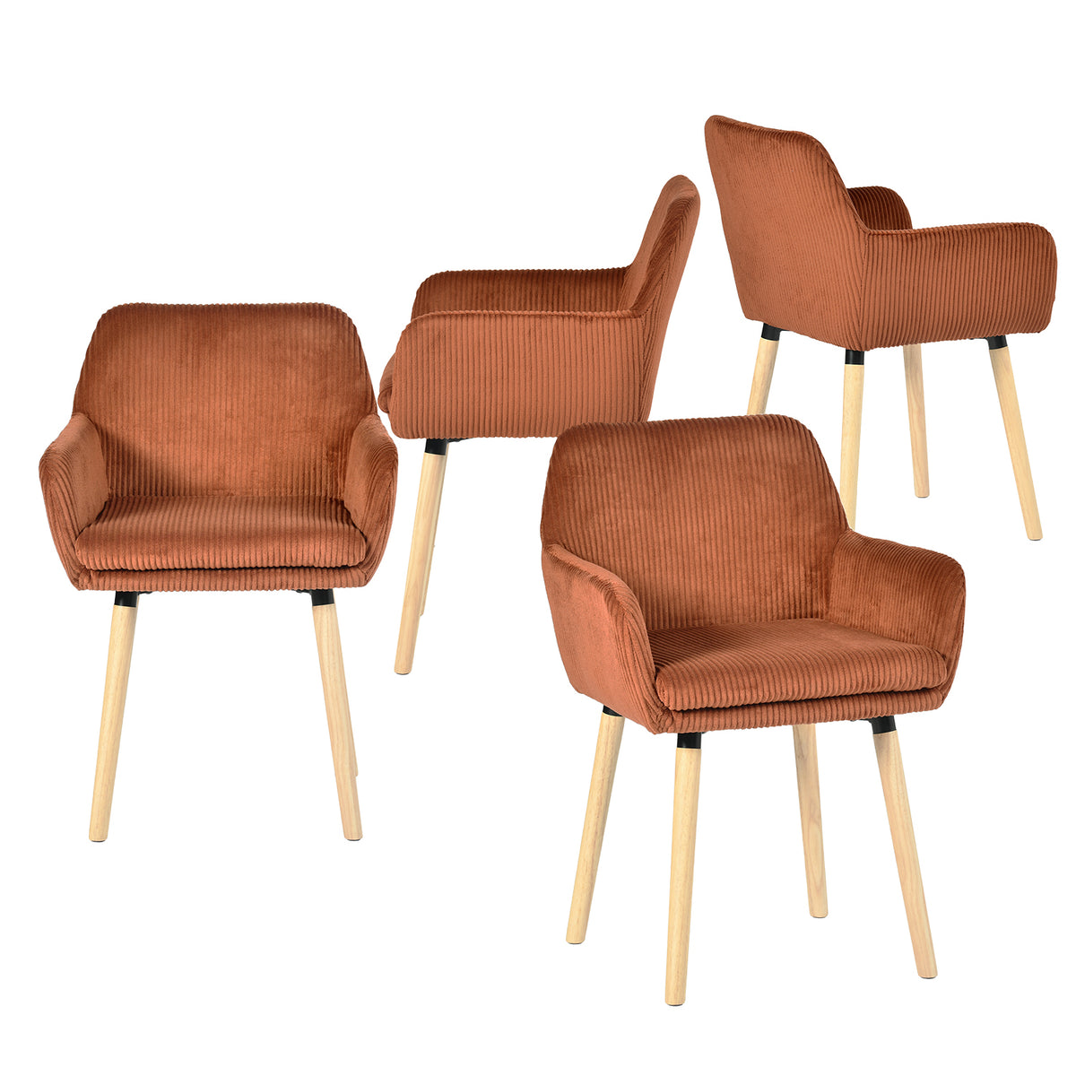 Set of 2 industrial dining chairs with suede armrests - Cromwell