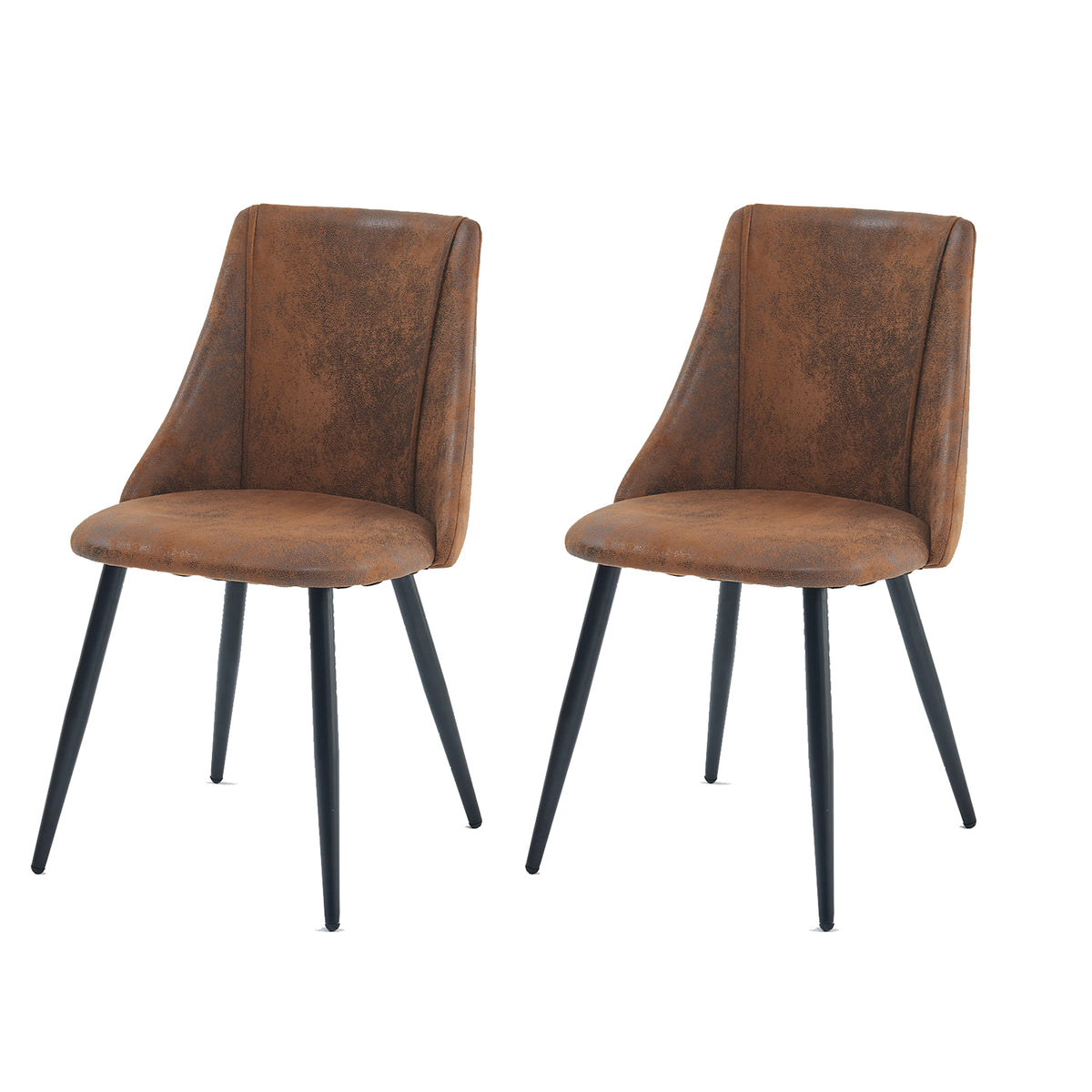 Set of 2 industrial dining chairs in suede - SMEG
