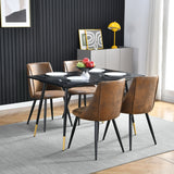 Lot de 4 chaises de salle à manger industrielles en suédine - SMEG