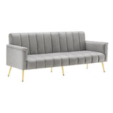 Sofa-lit pliant moderne en velours 183x76x75 cm â€?Réglable en 5 angles, pieds métalliques, idéal pour salon et chambre d’invités