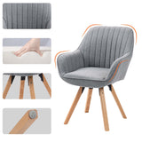 Set aus 2 bequemen Esszimmerstühlen aus grauem Stoff mit 360°-Drehgelenk – CARSON FABRIC GREY 2STK