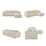 Canapé d’angle modulaire beige 3 place