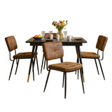 Ensemble de salle à manger comprenant une table extensible et 4 chaises de salle à manger industrielles en suédine