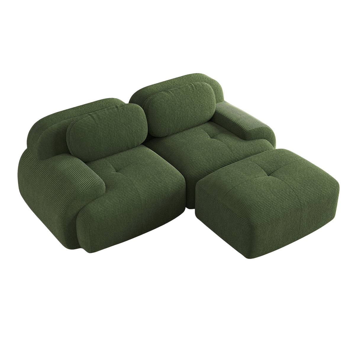 2-seater sofa bed in dark gray fabric with side pockets, modern convertible sofa