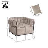 Loungesessel mit Armlehnen aus helltaupefarbenem Cord – DOMCO