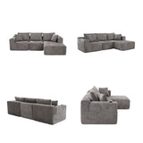 Canapé d’angle modulaire gris 3 place