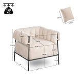 Loungesessel mit Armlehnen aus beigem Cord – DOMCO