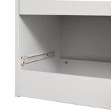 Weißer Kleiderschrank aus Spanplatte mit 2 Türen, 2 Schubladen und Aufbewahrungsstange