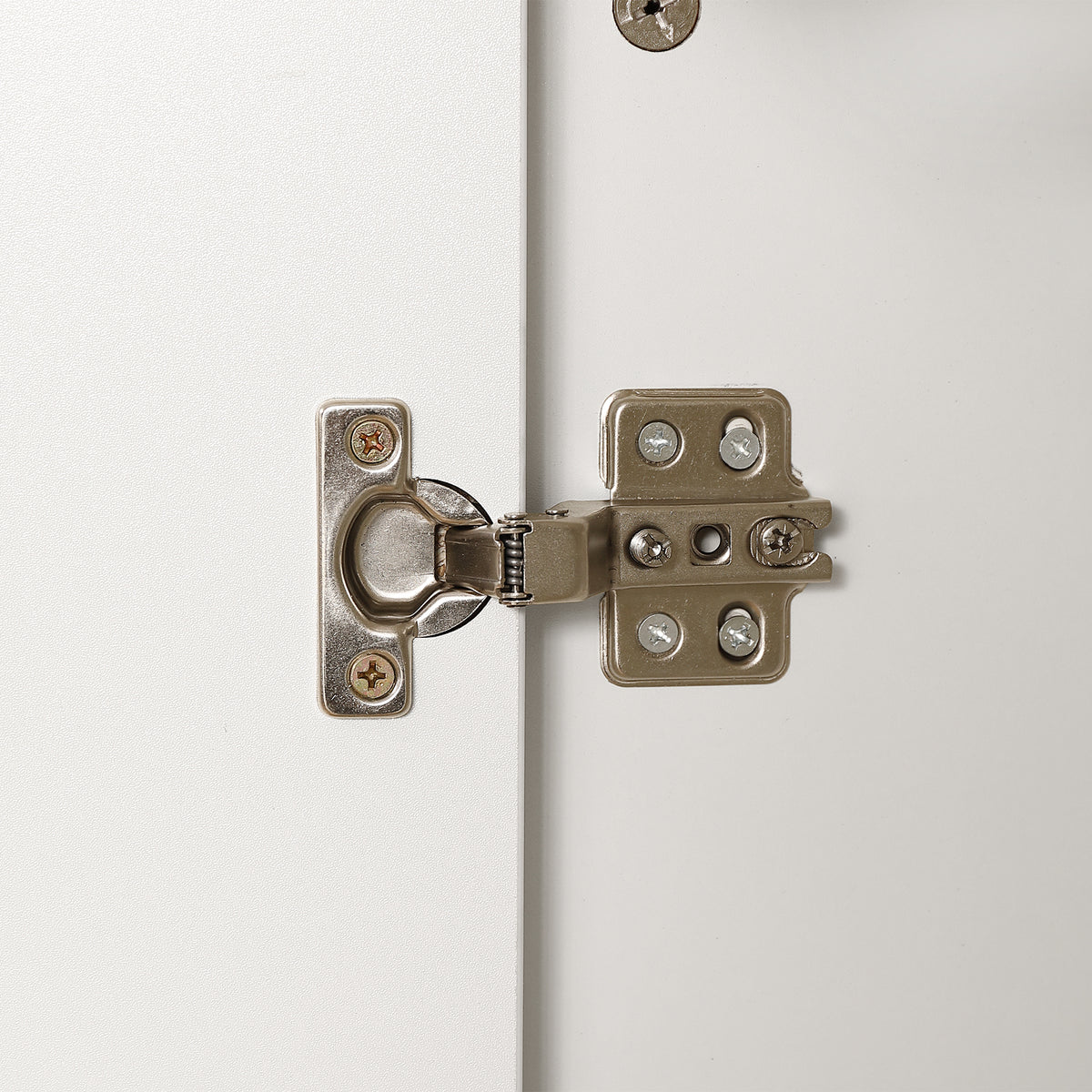 Weißer Kleiderschrank aus Spanplatte mit 2 Türen, 2 Schubladen und Aufbewahrungsstange