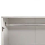 Weißer Kleiderschrank aus Spanplatte mit 2 Türen, 2 Schubladen und Aufbewahrungsstange
