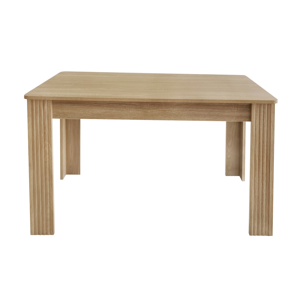 Rectangular dining table in particle panels finish oak with four robust feet
