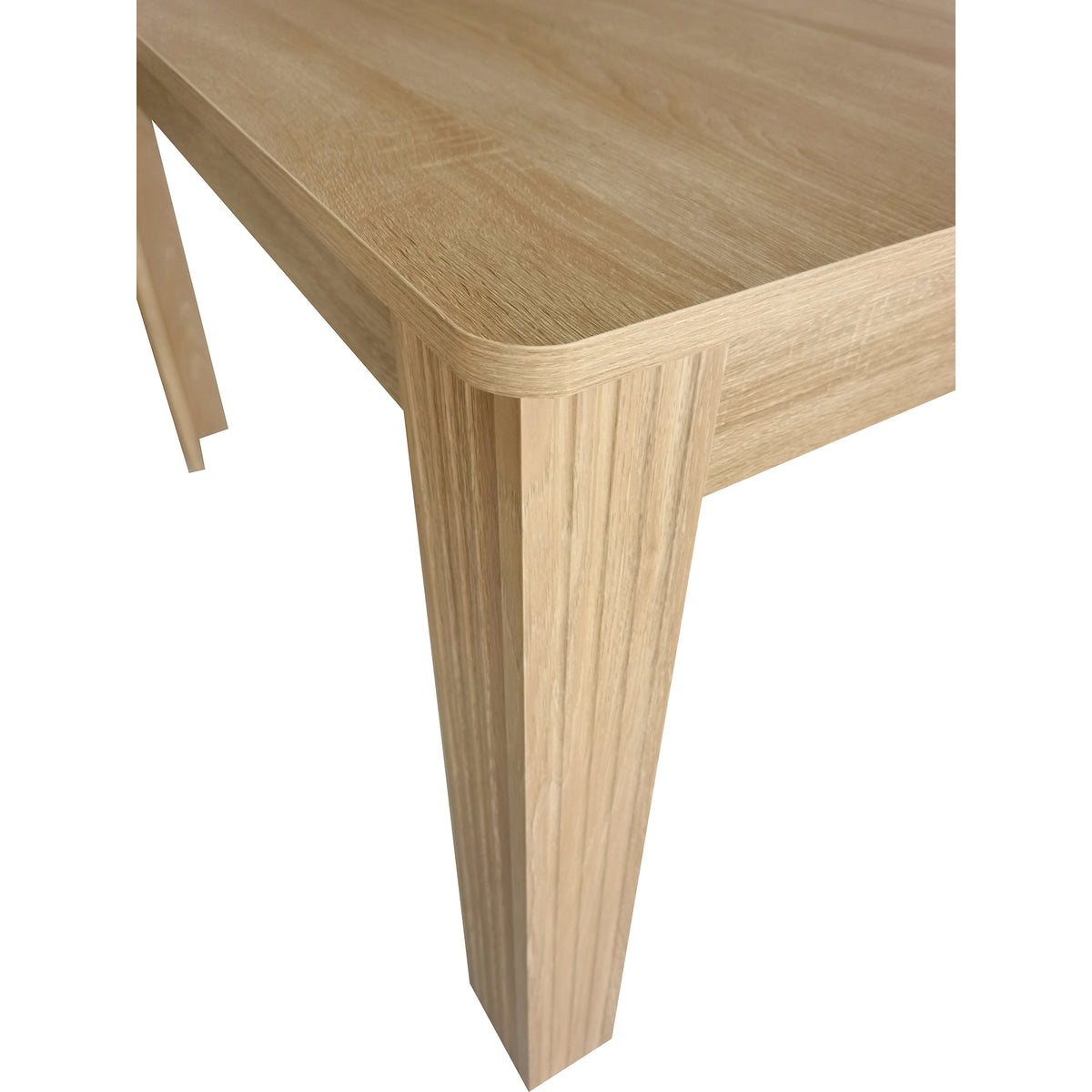 Rectangular dining table in particle panels finish oak with four robust feet