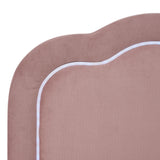 Gepolstertes Kinderbett 90×200 cm mit LED, in rosa Samt mit verstellbarem Kopfteil und Lattenrost (ohne Matratze)