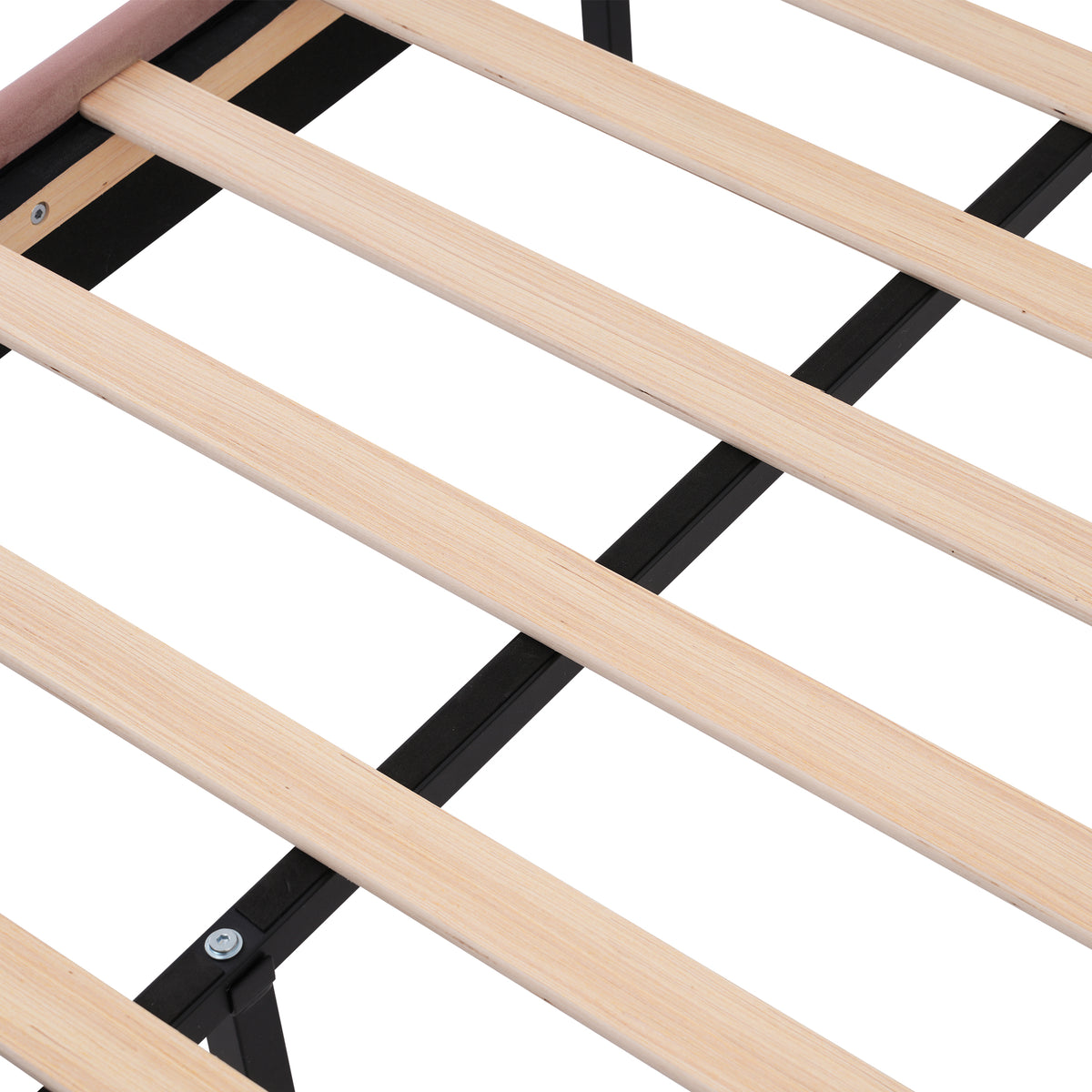 Gepolstertes Kinderbett 90×200 cm mit LED, in rosa Samt mit verstellbarem Kopfteil und Lattenrost (ohne Matratze)