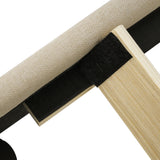Verpacktes Kinderbett 90 × 200 cm mit LED, in Beige -Leinen mit einstellbarem Kopfteil und Schleiferbasis (ohne Matratzen)