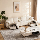 2-seater sofa in beige fabric Scandinavian style - AHBARM