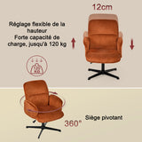 Adjustable Ergonomic Office Armchair Pivoting with fabric armrests white loop - Thomasina