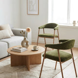 Lot de 2 fauteuils de salle à manger scandinaves avec accoudoirs en tissu vert - BONNIE