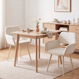 Lot de 2 fauteuils de salle à manger scandinaves avec accoudoirs en chenille beige- CROMWELL