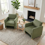 Loungesessel mit Armlehnen aus beigem Cord – DOMCO