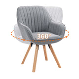 Set aus 2 bequemen Esszimmerstühlen aus grauem Stoff mit 360°-Drehgelenk – CARSON FABRIC GREY 2STK