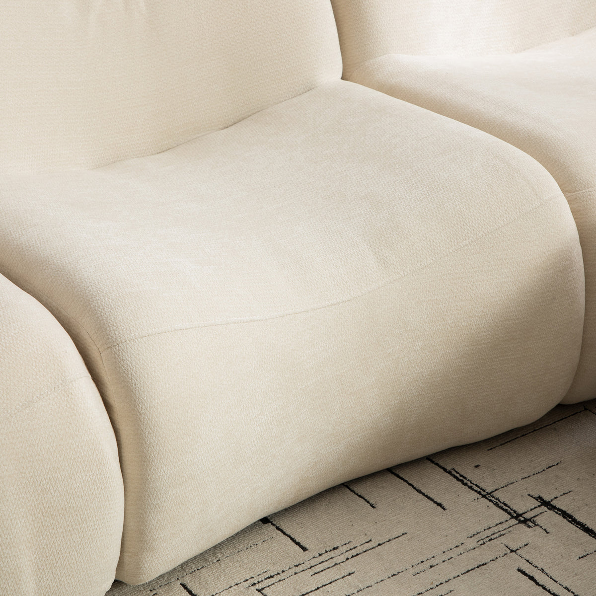 Canapé modulaire chenille beige 2 places
