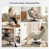 Chaise de bureau pivotante en velours côtelé gris – LITHOPS FIX